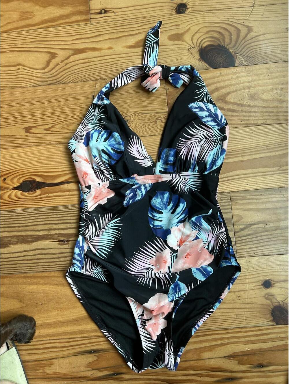 DKNY Floral One Piece Swimsuit Women’s Size Medium